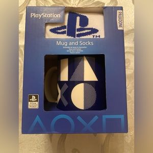 Genuine Official PlayStation Mug And Sock Gift Set 11oz Cup Sock Size 8-12 New